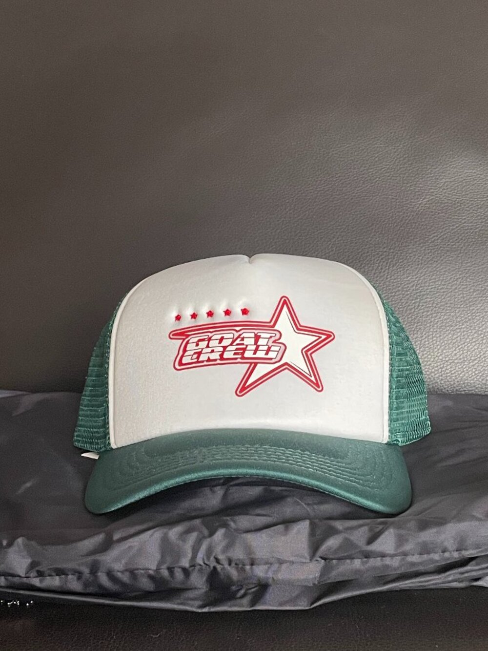 GOAT Crew White Green Trucker Hat - Snapback